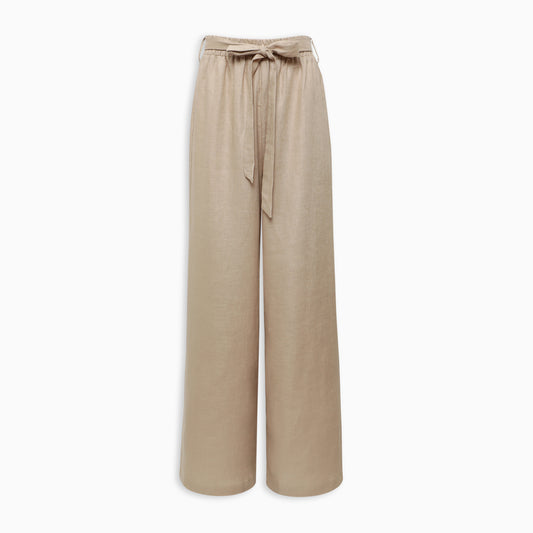 Emily - Linen Ladies Trousers with Tie Up Belt